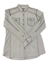 BKE Button Up Gray Long Sleeve Tailored Fit Shirt Men&#39;s Size Large - £25.78 GBP