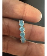 585 RG 14k Stamped Halo Frost Blue Gemstone Size 7 Ring - $69.46 CAD