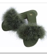 Women&#39;s Feather Slippers. NWB. SZ 8M. Emerald Green - £30.42 GBP