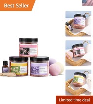 Indulging Bath Salts Gift Set: Lavender, Rose, Chamomile &amp; Nourishing Ba... - $42.00