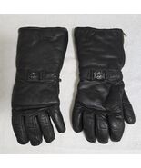 Vintage 90s Arctic Cat Black Leather / Acrylic Lining Snowmobile Gloves ... - $60.59