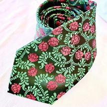 DiBanGu Men's Classic 100% Silk Tie Luxury Red Green Floral Ivy Paisley ... - $29.70
