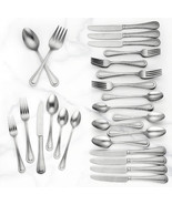 Lenox Shelby Tumbled Finish 50 PC. Stainless 18/10 Flatware Service/8 Ru... - $159.90