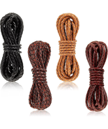 8Yd Braided Leather Cord Antique Genuine Leather Strap Folded Bolo Tie C... - $27.22 CAD