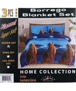 NEW 3 PC SUPER SOFT FLANNEL FULL/QUEEN SIZE BORREGO BLANKET/COMFORTER SE... - $68.26 CAD