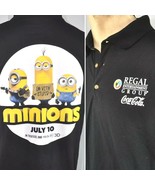 Minions Movie Theater Employee L Polo Shirt Large Mens 2015 Regal Real 3... - £22.67 GBP