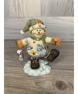 BOBBLING SNOWMAN Christmas Ornament Figurine - $6.77