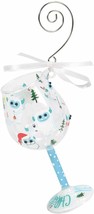 Lolita Holiday Ornament &quot;Is It Christmas Yeti?&quot;  4 Inch Hand Painted Wine Glass - £15.64 GBP