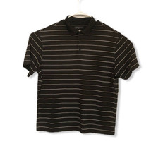 Nike Golf Shirt DRI-FIT Black White Striped Short Sleeve Polo Mens Xl - £14.52 GBP