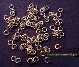 3mm (approximately) White gold plated heavy ga.jump rings 100 pc. lot fp... - £1.53 GBP
