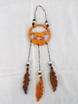 HAND MADE WOOD FULL BODY HORSE PONY DREAM CATCHER w 3 DANGLING FEATHERS ... - $7.99