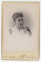 Antique Circa 1880s Cabinet Card Lovely Young Woman Prof. Ehrlich New Yo... - £9.66 GBP