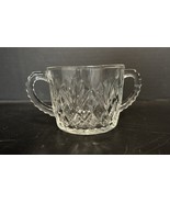 VTG Anchor Hocking Prescut Clear  Pattern Glass Sugar 2 Handles G55 - $301.95 MXN