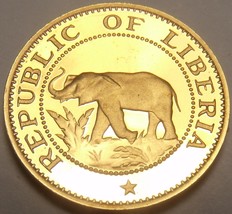 Liberia Cent, 1972 Rare Proof~Elephant~Ship~Bird~Palm Tree~Only 4,866 Mi... - £6.19 GBP