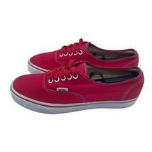 Vans Authentic Low Red Canvas Shoes Skateboard Casual Mens Size 8 Womens 9.5 - £26.32 GBP