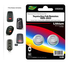 Key Fob Remote Entry Batteries (2) For 1999-2023 Toyota - CR2032 - Free S/H - £3.80 GBP