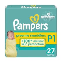 Pampers Swaddlers Diapers Ultra Absorbent Preemie 27 Count Size P1 - €15,37 EUR