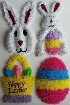 Easter Tinsel Bunny Eggs Baskets Wall Décor 14”H x 9”W x 1”D, Select: De... - £2.72 GBP