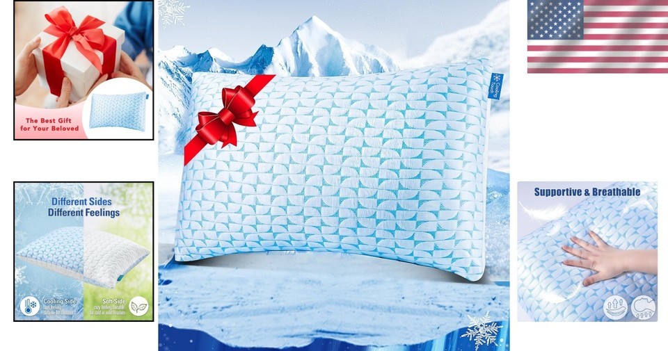 Queen Size Cooling Bed Pillow - Soft Support for Side, Back, and Stomach Sleeper Item image 2