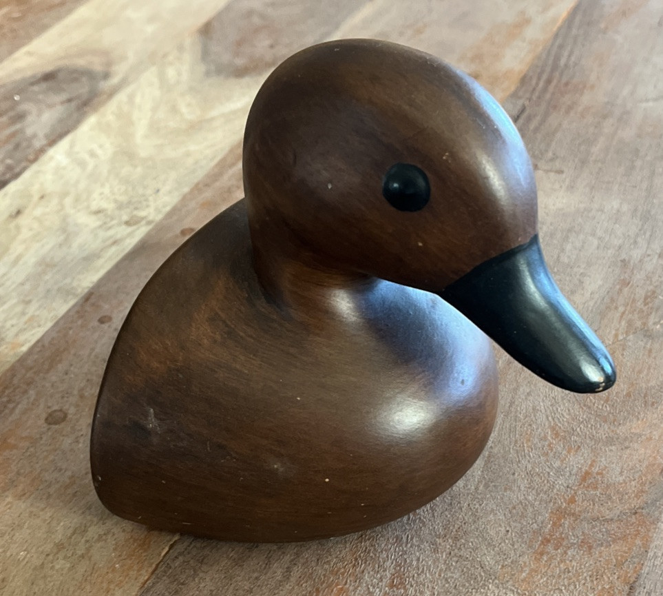 1 Vintage Heavy Chalkware Brown Duck Head Bookend  6&quot; Tall - $14.00