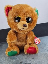 2017 TY Beanie Boos Bella the Christmas Teddy Bear w/Candy Cane and Glit... - £7.87 GBP