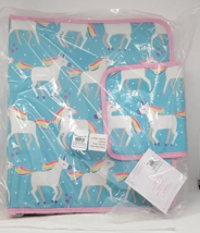 Pottery Barn Kids Mackenzie Aqua Unicorn Parade Notebook Binder Nwt #M115 - £15.97 GBP