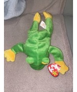 Ty Beanie Baby &quot;SMOOCHY&quot; The Green Frog Stuffed Animal Plush Toy 1997 - £1.57 GBP