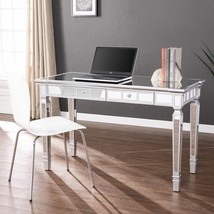 47 Inch Silver Mirrored Writing Desk With Two Drawers - $12,934.63 MXN