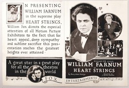 1919 Magazine Silent Movie Ad &quot;Heart Strings&quot; Starring William Farnum Fo... - $27.18