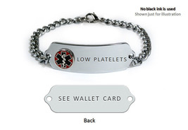 Low Platelets Medical Alert Id Bracelet. Free Medical Emergency Card! Reduced! - £23.76 GBP