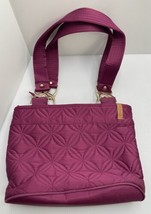 Donna Sharp Quilted Handbag Purse Magenta With Gold Hardware 11” By 8” - £11.07 GBP