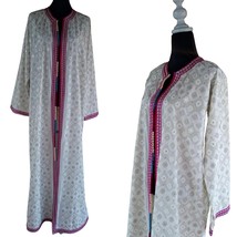 White wedding Moroccan Kaftan with Colorful embroidery - Kimono Style Abaya - £173.77 GBP