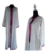 White wedding Moroccan Kaftan with Colorful embroidery - Kimono Style Abaya - $301.19 CAD