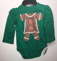 NWT Falls Creek Bodysuit 0-3 Months BABY Gingerbread Green Long Sleeve - £7.72 GBP