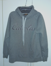 CABELA'S GRAY HOODIE-S-GENTLY WORN-POLYESTER/COTTON-FLEECE LINED - $9.95