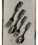 Oneida Community Cubby Teddy Bear Child Baby Toddler Spoon Fork Stainless - $363.62 MXN