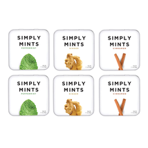 Simply Gum Mints | Variety Pack - Peppermint, Ginger, Cinnamon | Pack of Six | B - $27.91