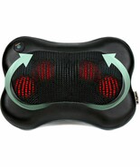 Shiatsu Back &amp; Neck Massager 3D Kneading Deep Tissue Massage Pillow W He... - $54.80