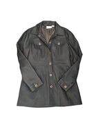 Maeve by Anthropologie Faux Leather Jacket Size 2 Dark Olive Green - $41.32 CAD