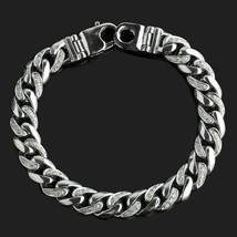 Men&#39;s Miami Curb Cuban Link Moissanite Diamond Bracelet 1 CT Sterling Silver - $1,286.91