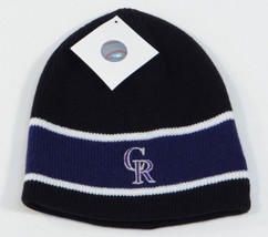 Fan Favorite Colorado Rockies Reversible Black &amp; Purple Beanie Adult One... - $18.55