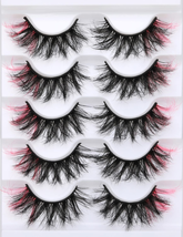 False Lashes with Color Faux Mink Eyelashes Wispies Fluffy Colored Lashes Dramat - £10.23 GBP