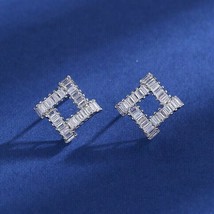 2Ct Baguette Cut VVS1/D CZ Diamond Push Back Stud Earring 14K White Gold Finish - £116.14 GBP