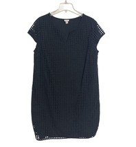 Merona Cotton Eyelet Shift Dress Plus Size XXL Black Lined Lightweight Fall - $14.84