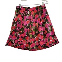 INC International Concepts Women&#39;s Skirt 8P Floral Pleated Lined Pink Red - £6.41 GBP