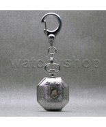 Women Pendant Watch Silver Color Pocket Watch 2 Ways Use Necklace + Key ... - £16.19 GBP