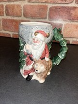 Fitz &amp; Floyd OCI 1990 Omnibus Russian Wilderness Santa Claus Bear Mug - $9.50