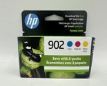 HP 902 Ink 3 Pack Tri-Color Cartridges - Cyan / Magenta / Yellow - Exp: ... - £27.88 GBP