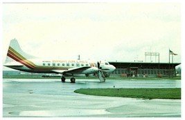 Wright Airlines Plane on Tarmac Vtg Springfield Municipal Airport Map Postcard - £4.03 GBP