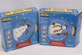 Sakura Snowman Christmas Salad Plates 8&quot; Debbie Mumm Set of 12 Xmas Orig... - $829.40 MXN